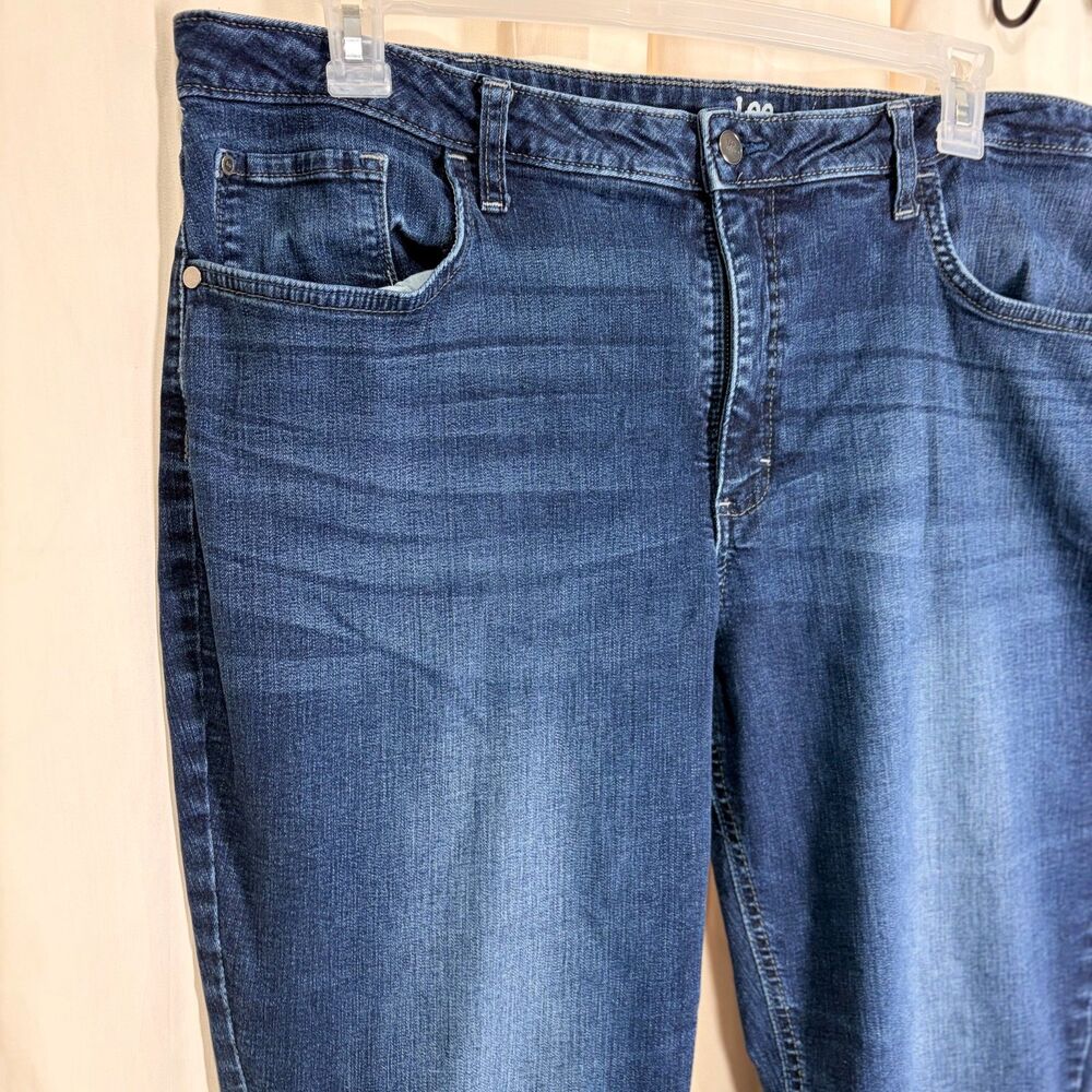 Lee Riders Straight Leg Jeans Medium Dark Wash Plus Size Classic Indie Denim 22